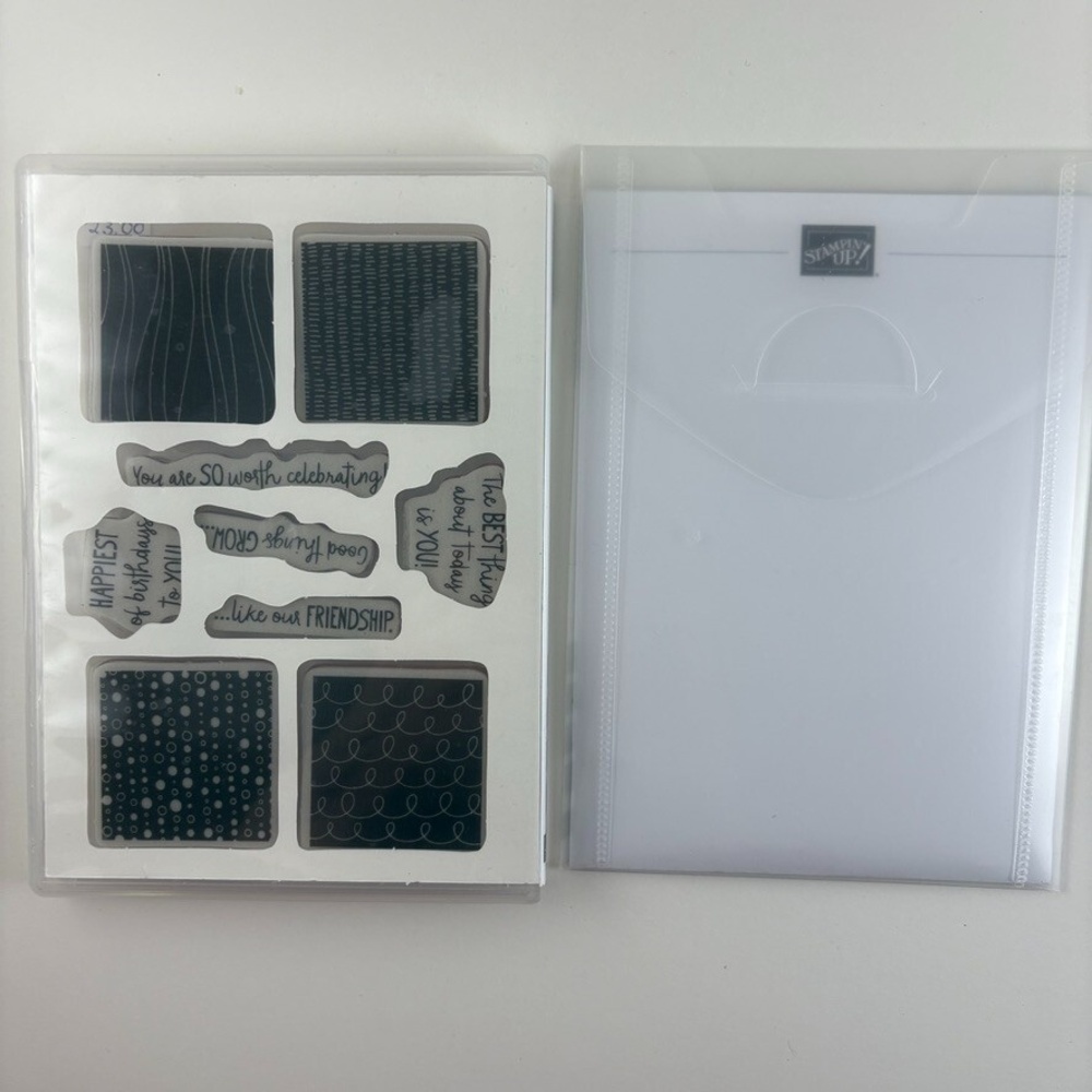 New Stampin' Up! All Squared Away Cling Stamp Set of 9 & Floral Squares Dies 155 - Picture 2 of 2
